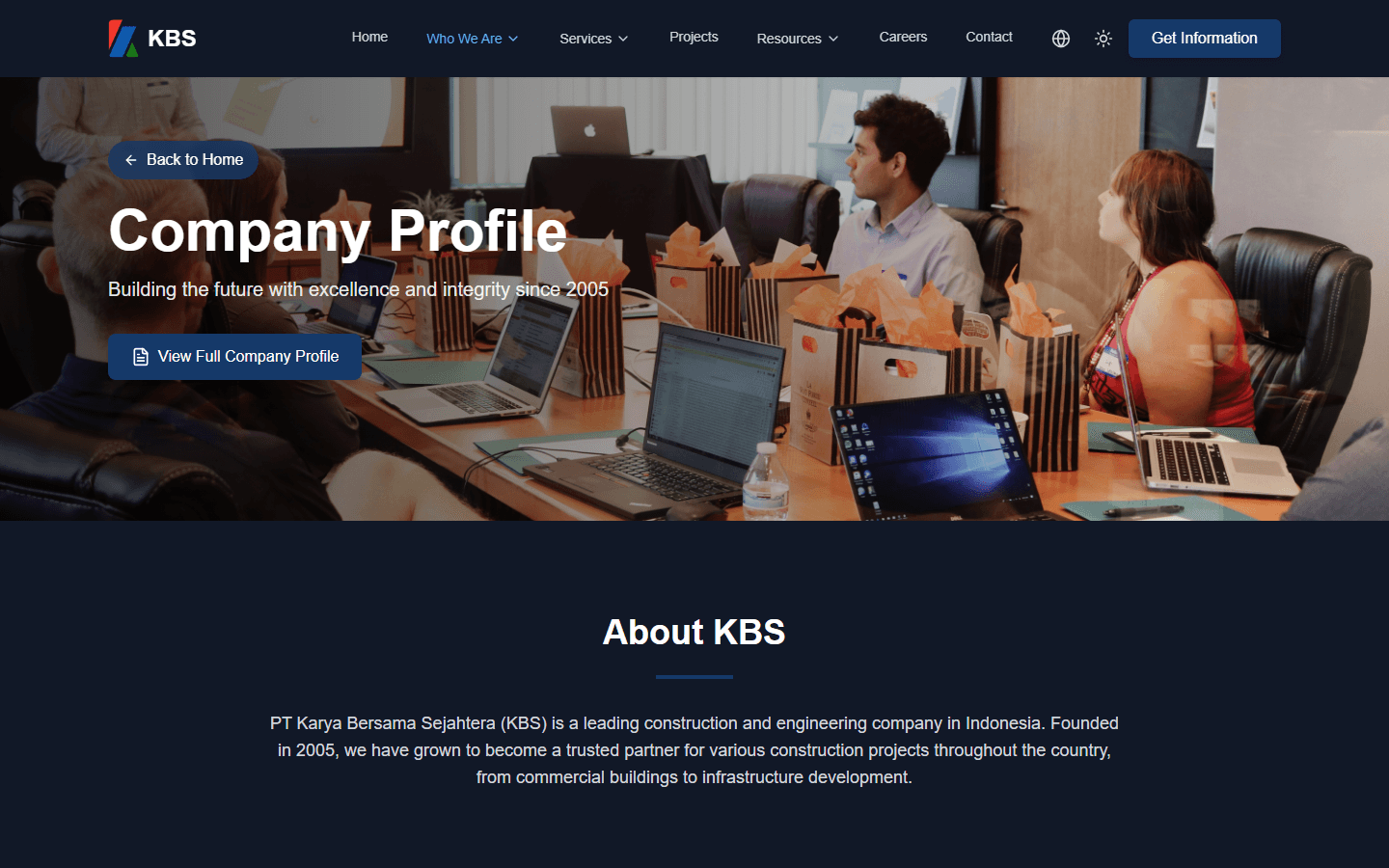 About / Profile — company background