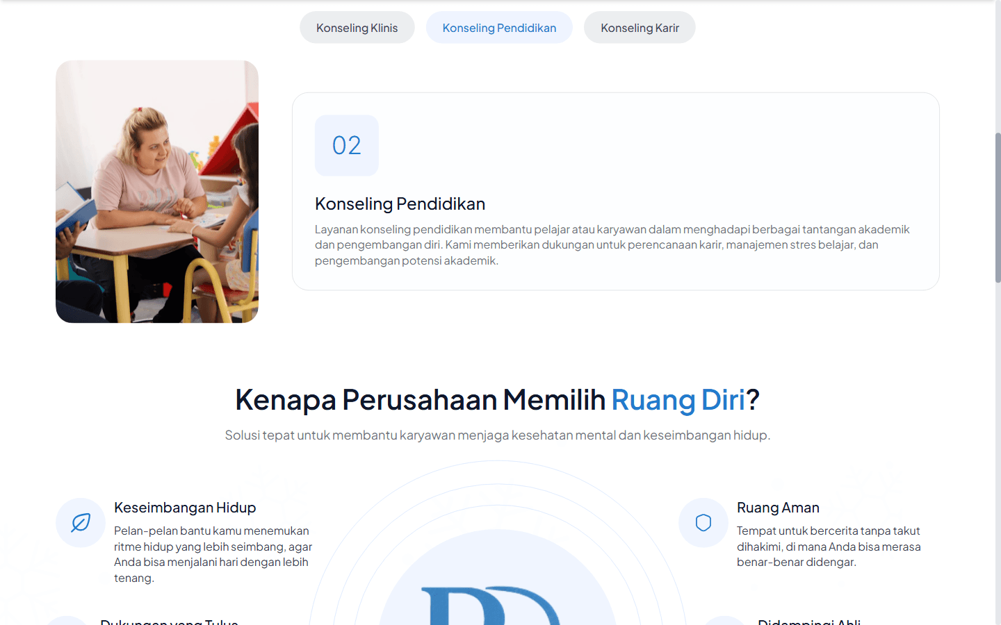 Layanan — clinical, education, and career counseling